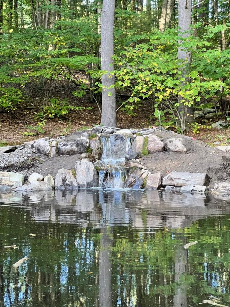 Windham, NH - Natural Pond Renovation 2 Natural Pond With Waterfall