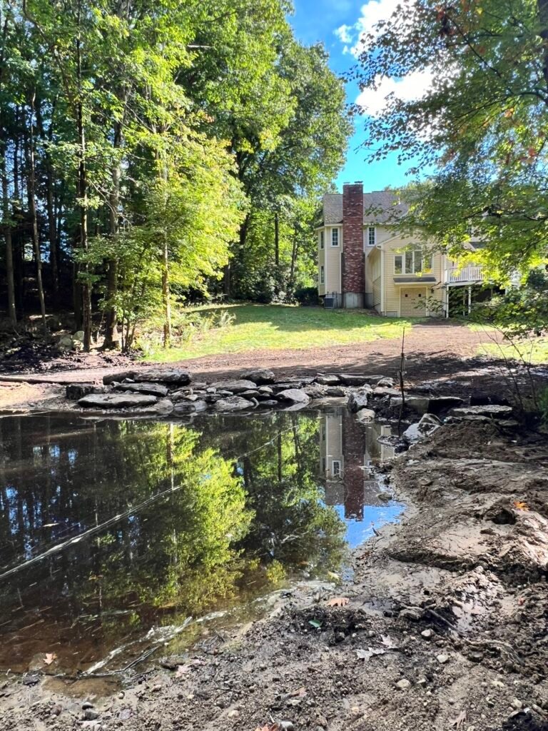 Windham, NH - Natural Pond Renovation 3 Intake Bay looking at house