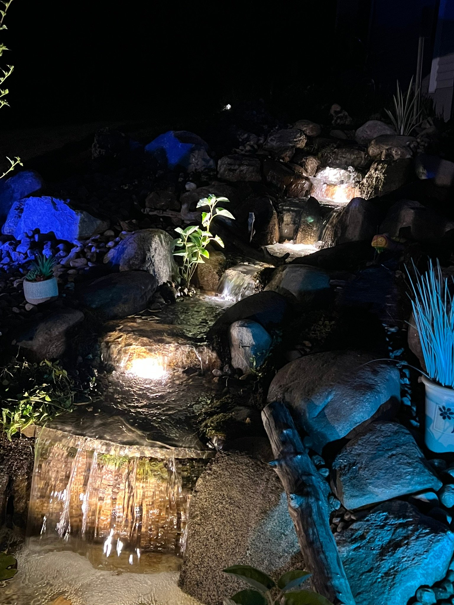 New Boston NH Pondless Waterfall 12 New Boston Pondless Night Lights